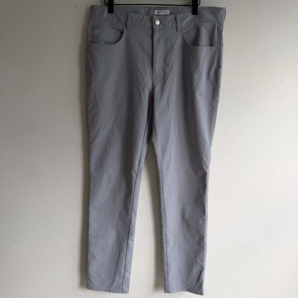 Peter Millar Performance Golf Pants Size 35/34 Gray Slim Fit EB66 Office Preppy
